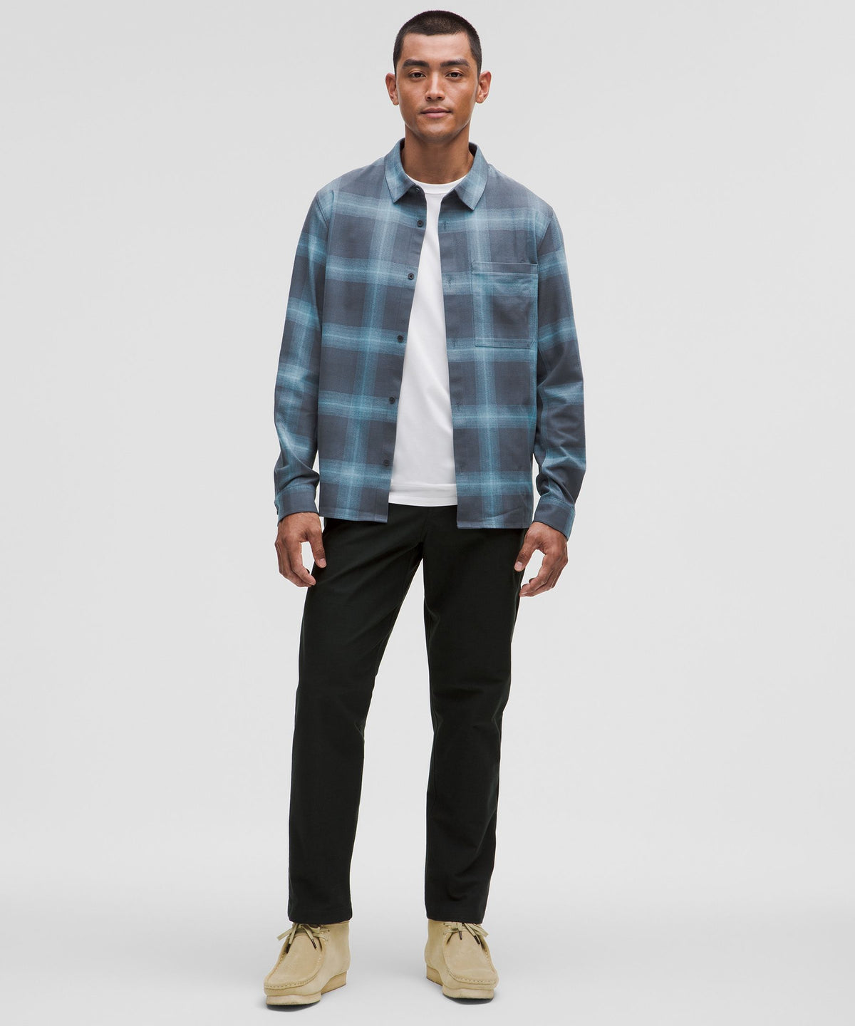 Vista Plaid Iron Blue Aqua Smoke