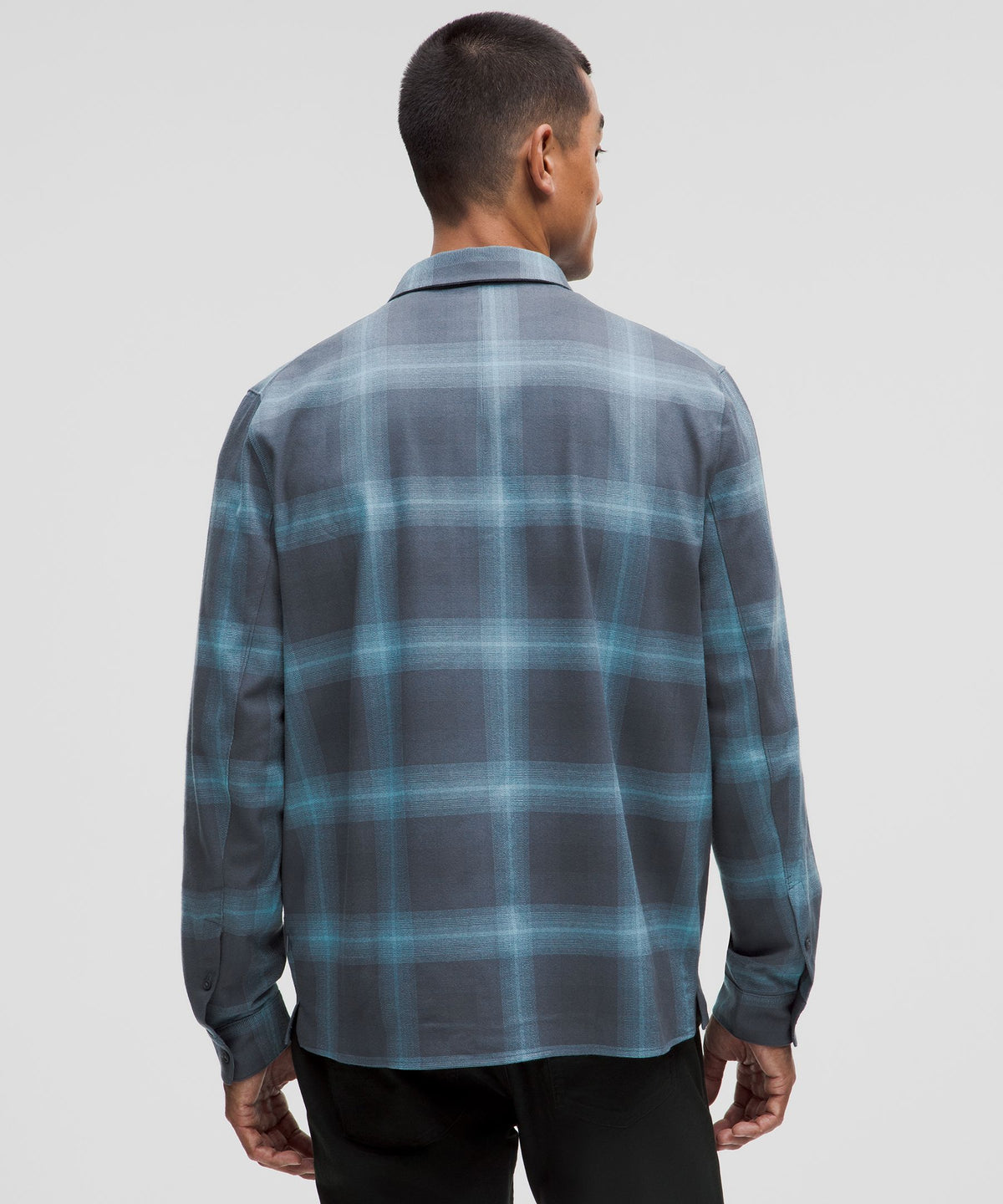 Vista Plaid Iron Blue Aqua Smoke