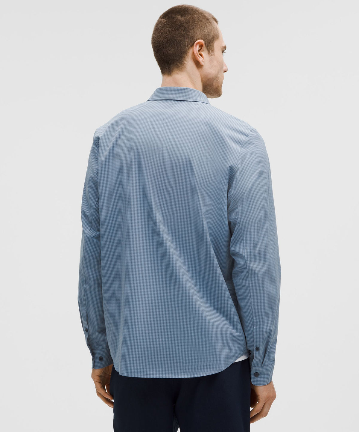 Gingham Check Washed Denim Heathered Club Blue