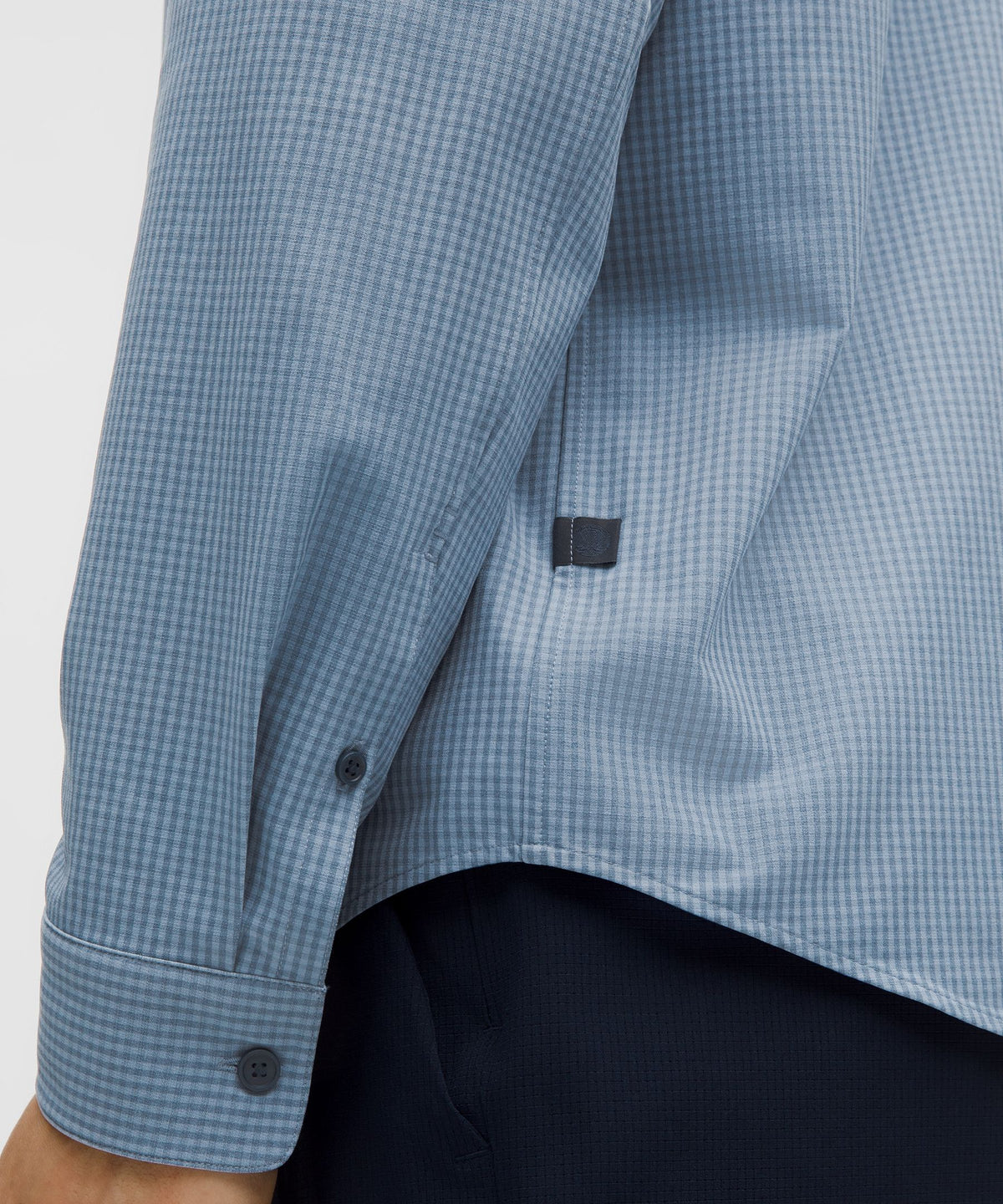 Gingham Check Washed Denim Heathered Club Blue