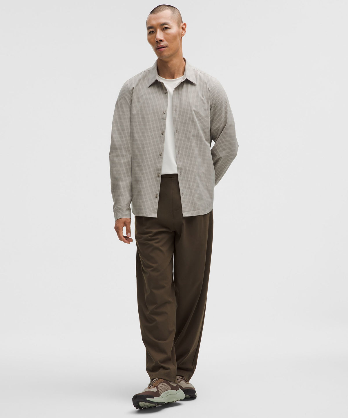 Double Grid Riverstone Heathered Warm Ash Grey