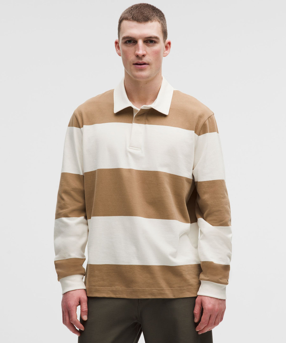 Wide Stripe Camel Brown Coconut Ivory