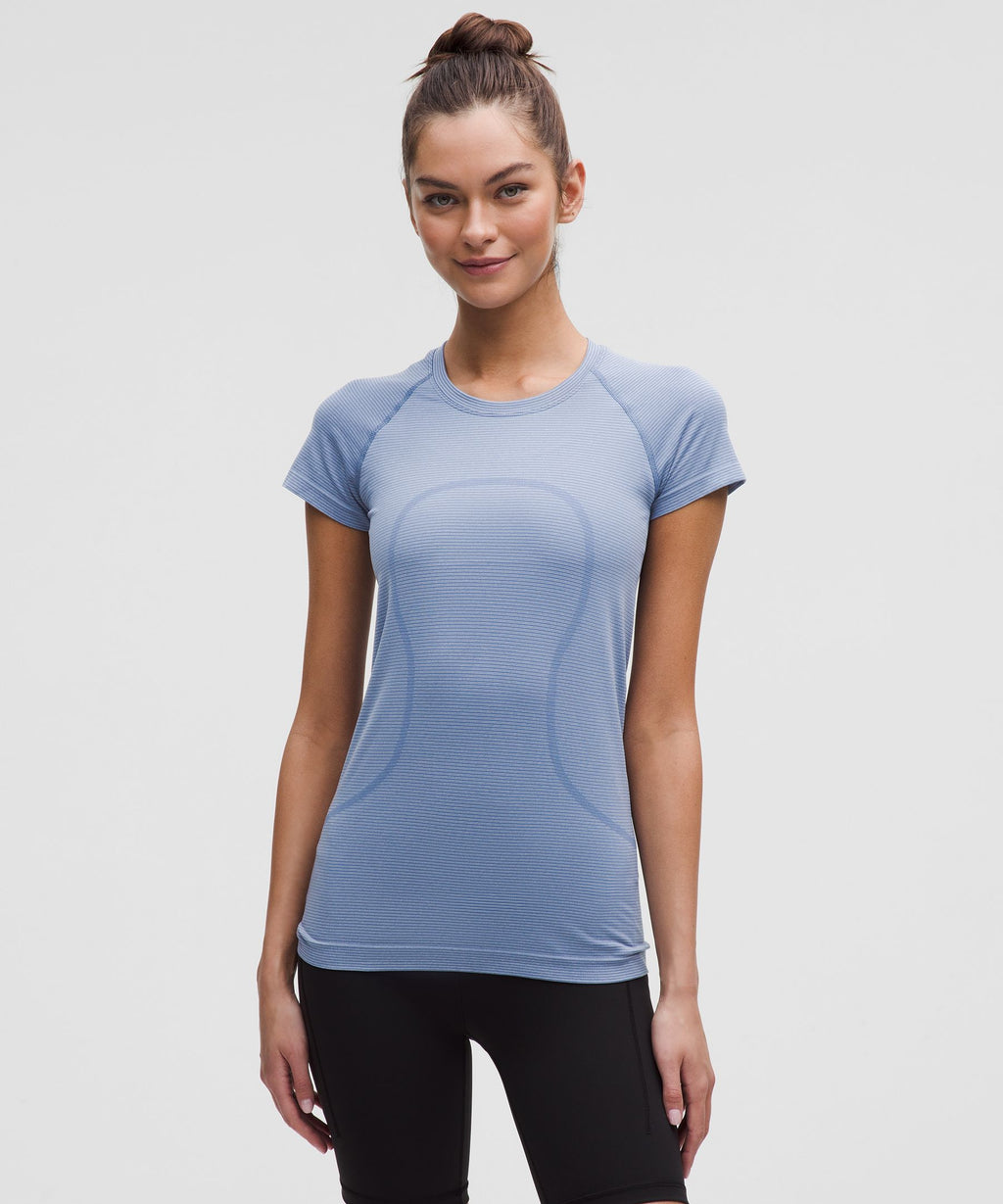 Spandex Stripe Washed Denim/Starch Blue
