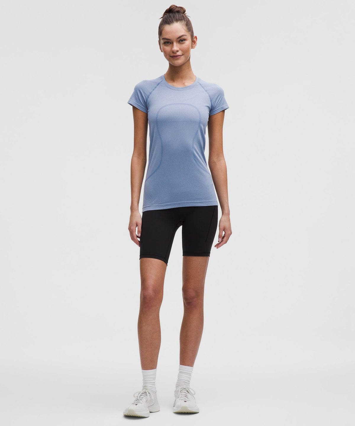 Spandex Stripe Washed Denim/Starch Blue