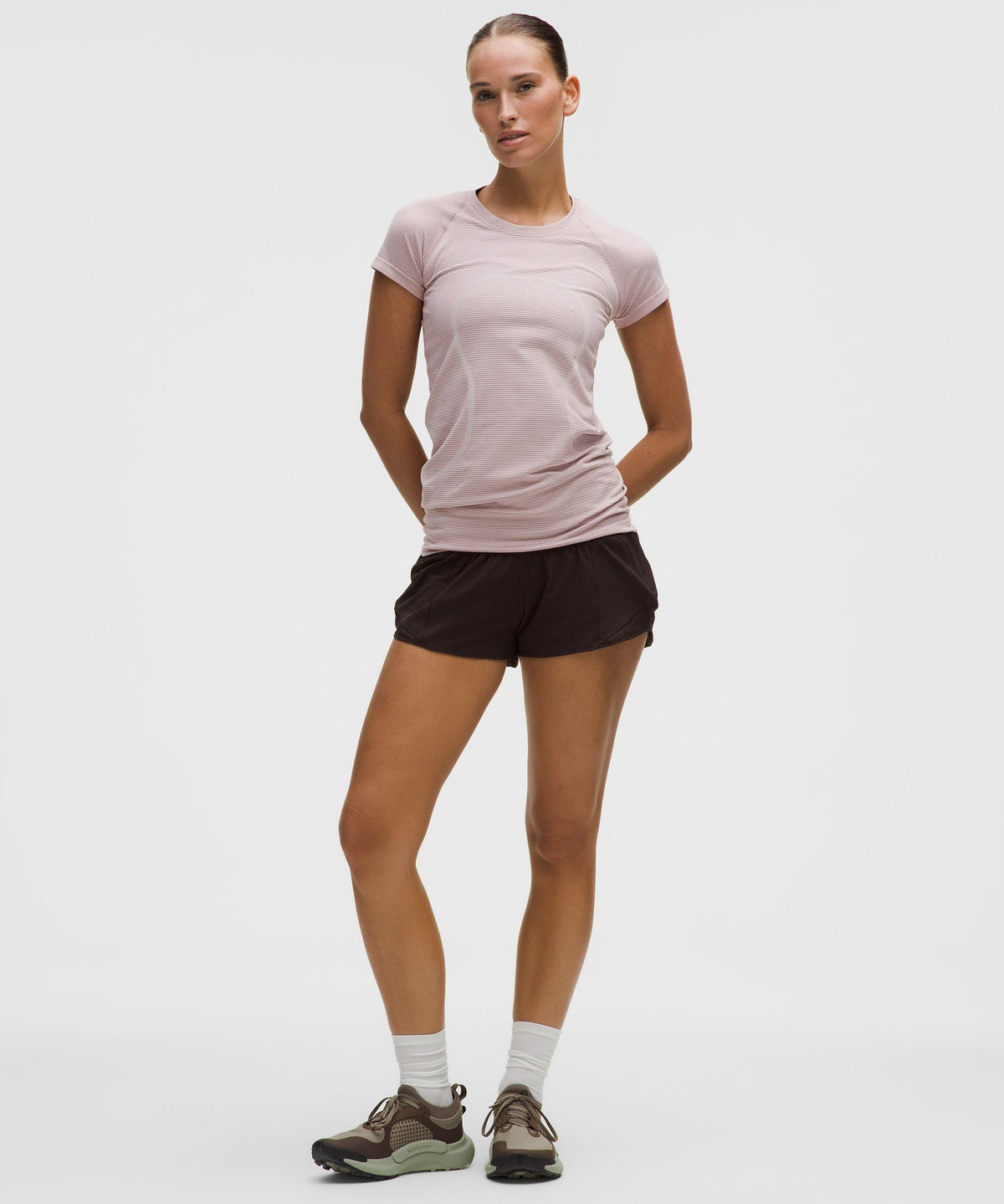 Spandex Stripe Blissful Pink/Red Clay