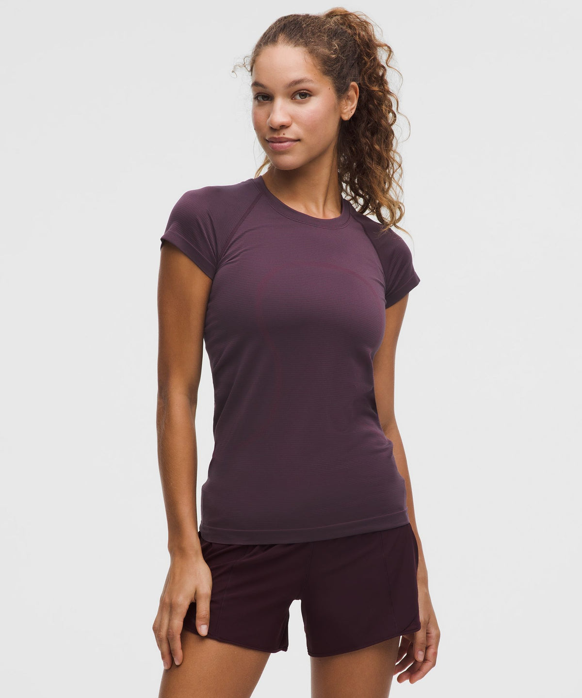 Spandex Stripe Plum/Indochine Blue