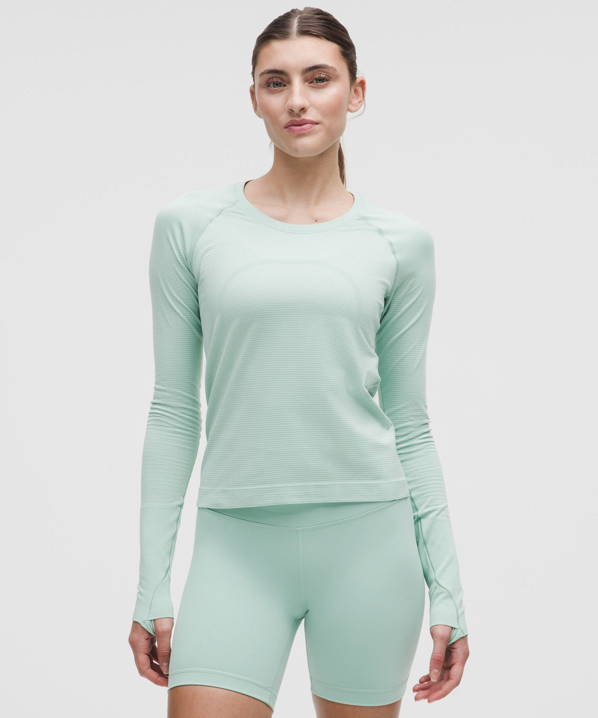 Spandex Stripe Sea Water/White