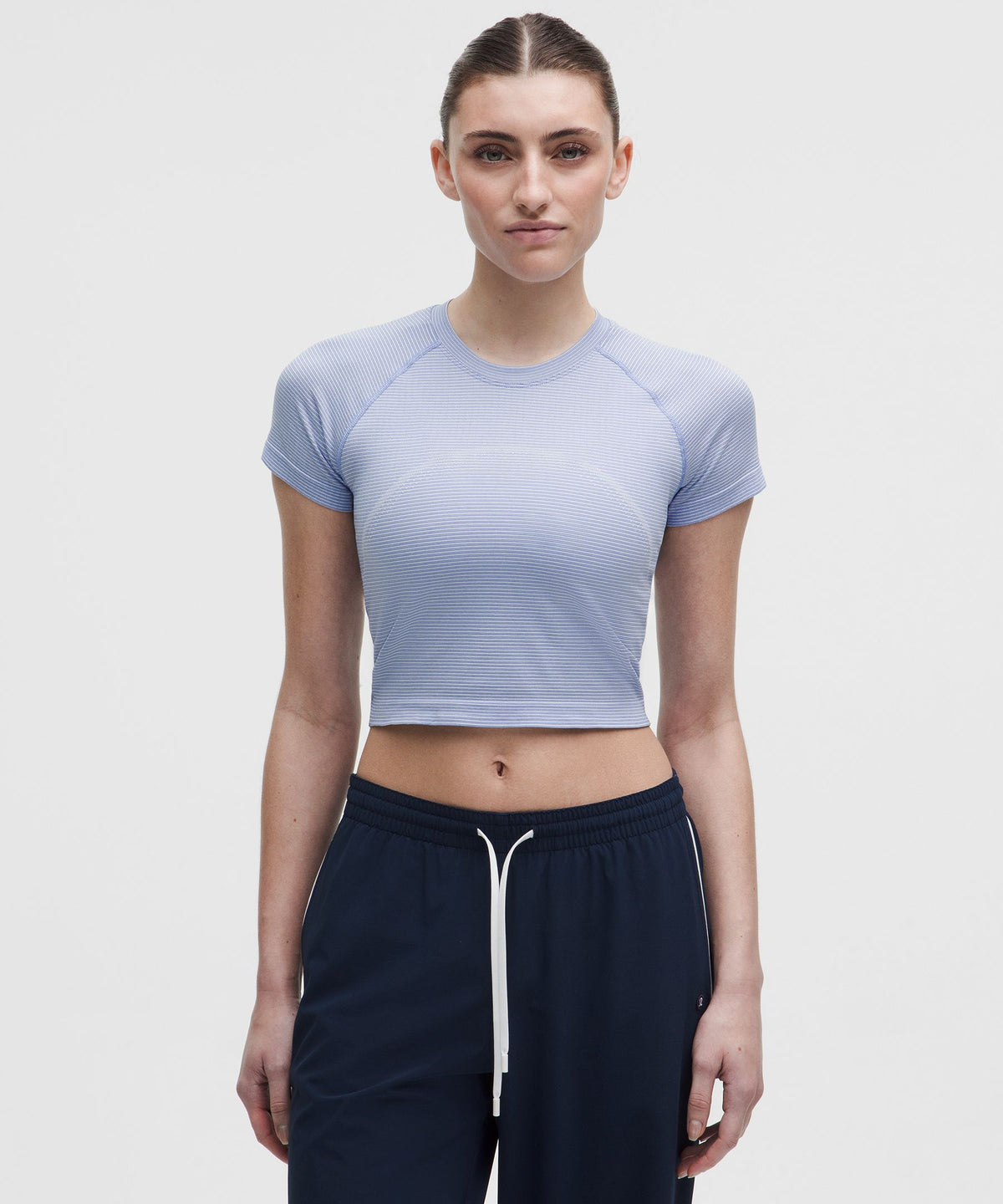 Spandex Stripe Polo Pastel/Prep Blue