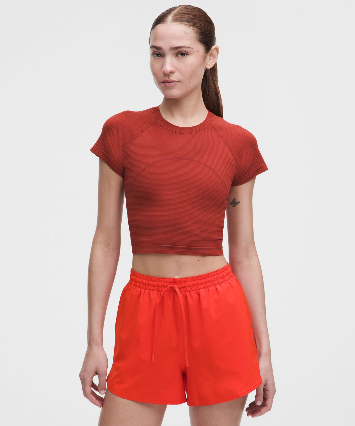 Spandex Stripe Cranberry Charm/Cherry Ember