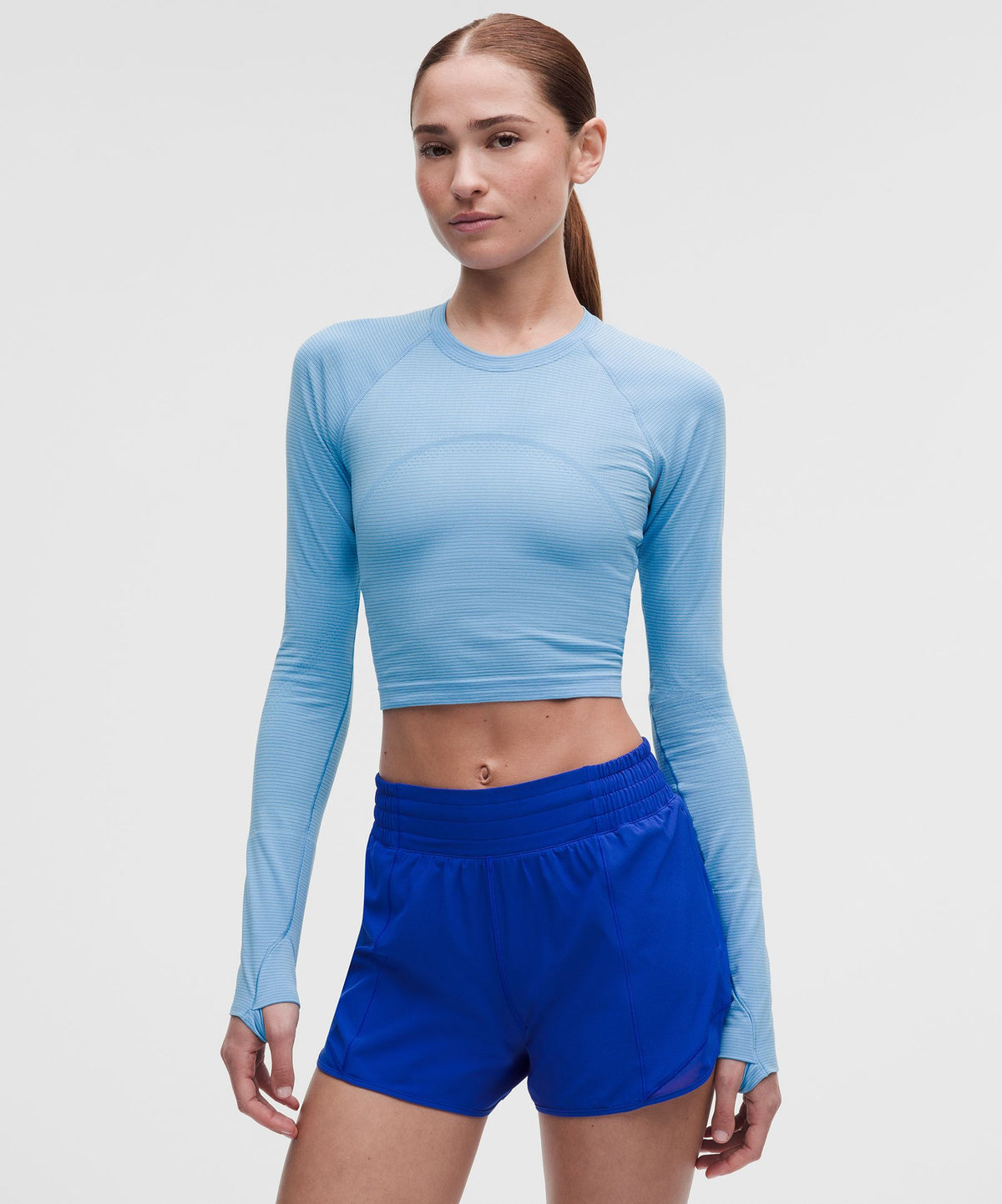 Spandex Stripe Ocean Wave/White