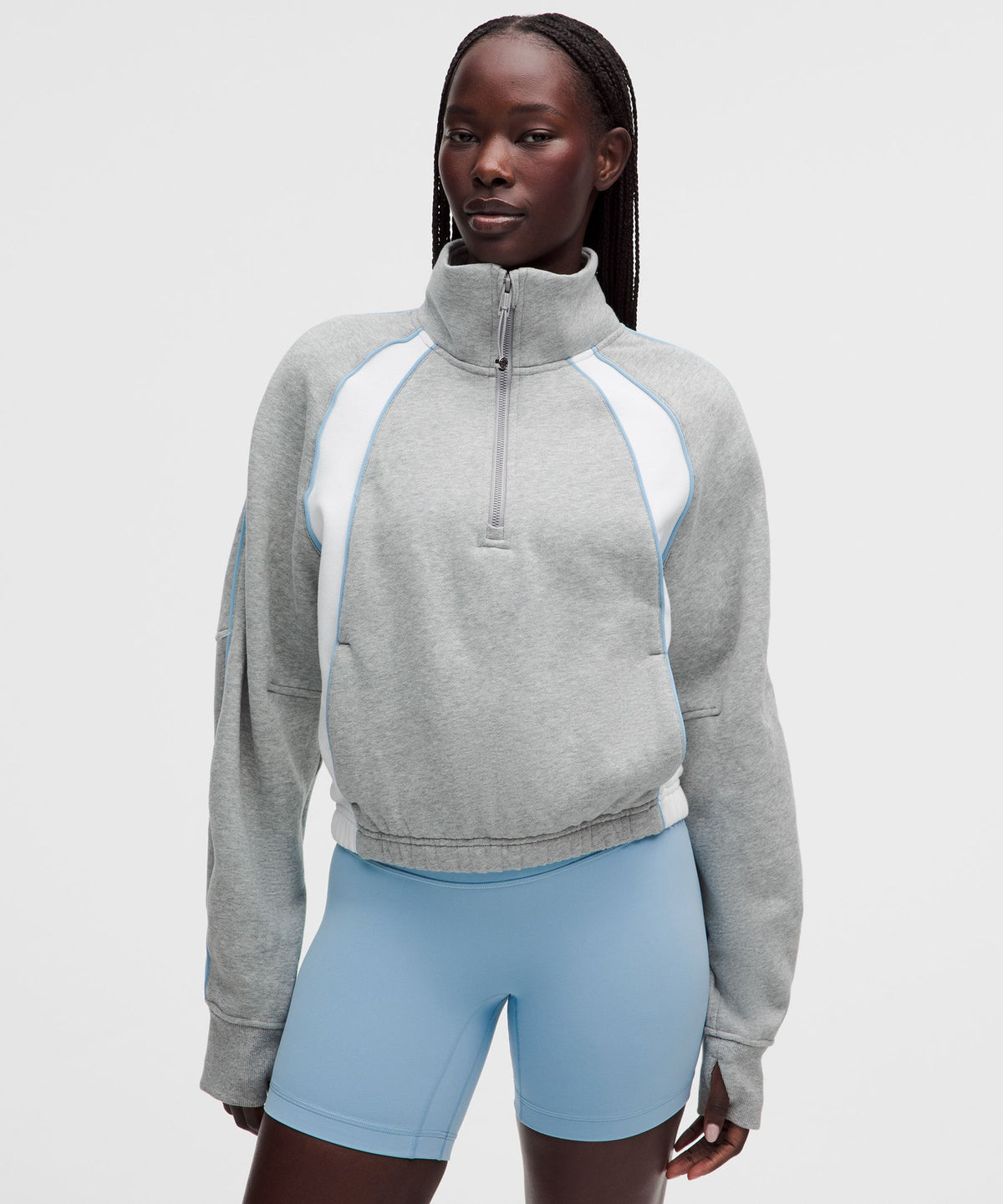 Heathered Core Medium Grey/White/Dreamy Blue