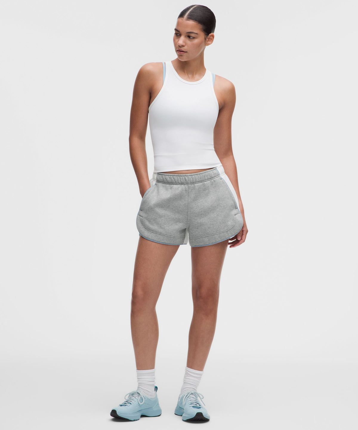 Heathered Core Medium Grey/White/Dreamy Blue
